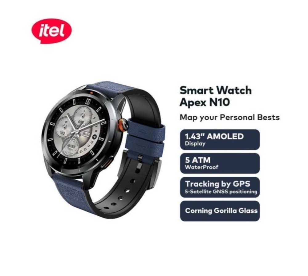 itel Apex N10 Smartwatch 1.43" Amoled Digital Compass