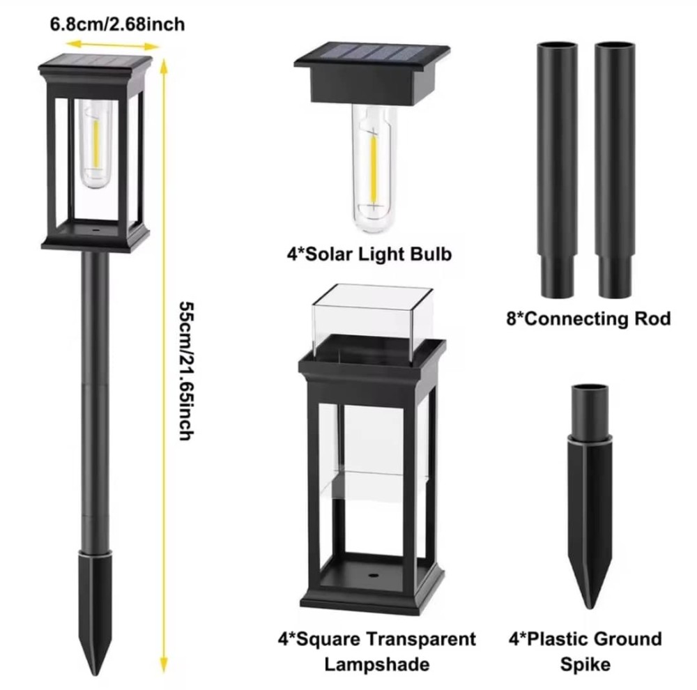 4 PCS Solar Outdoor Garden Lights