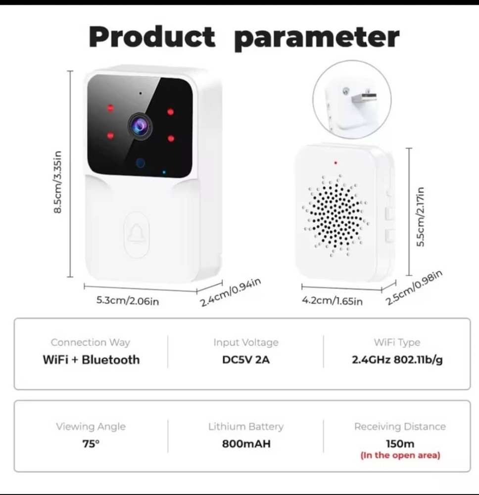 Onenuo WiFi Video Doorbell Wireless HD Camera,