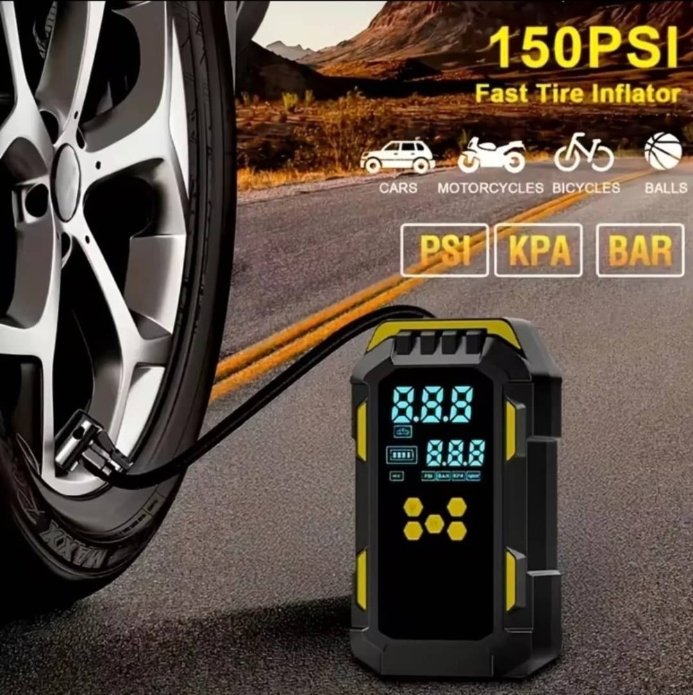 JKUOO Smart Portable Car Jump Starter and Tire Air Pump