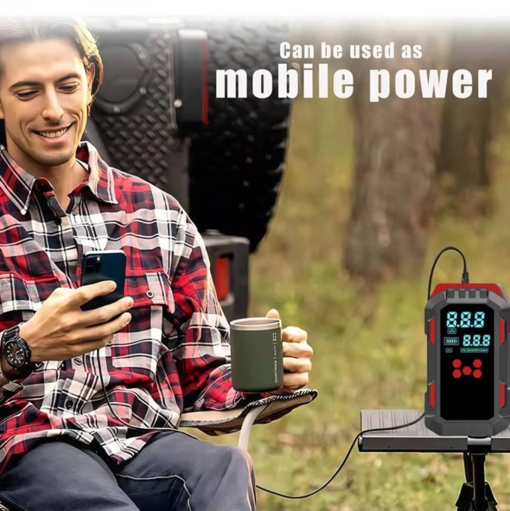 JKUOO Smart Portable Car Jump Starter and Tire Air Pump