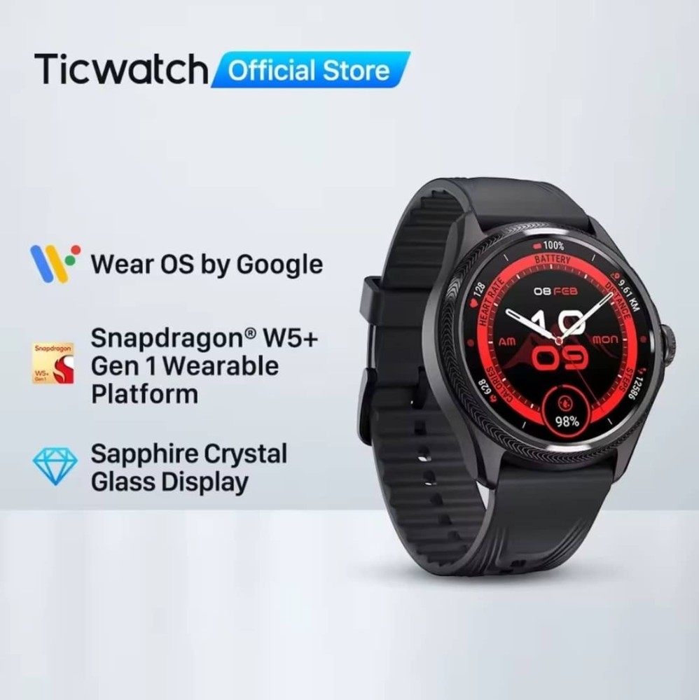 TicWatch Pro 5 Enduro Wear OS Smartwatch Unisex