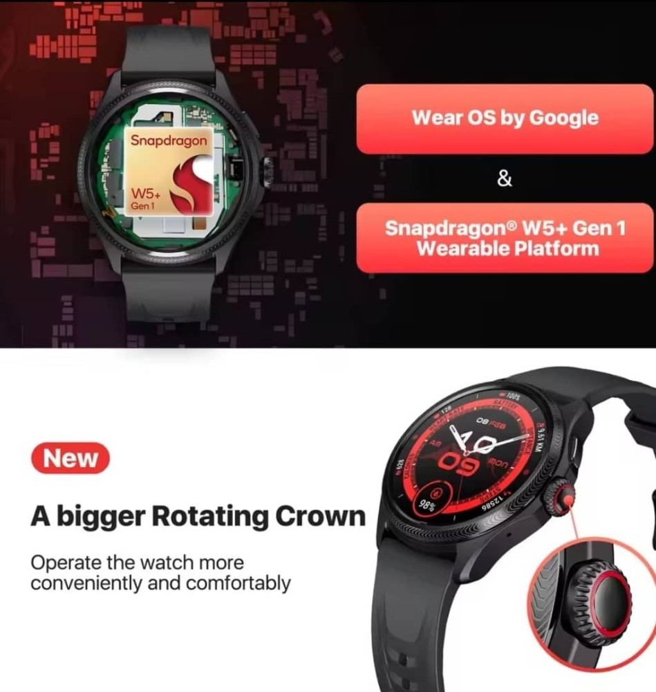 TicWatch Pro 5 Enduro Wear OS Smartwatch Unisex