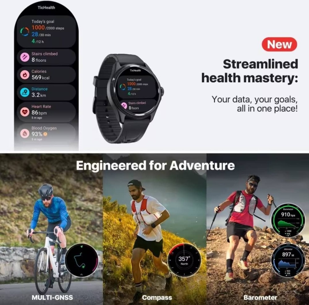 TicWatch Pro 5 Enduro Wear OS Smartwatch Unisex