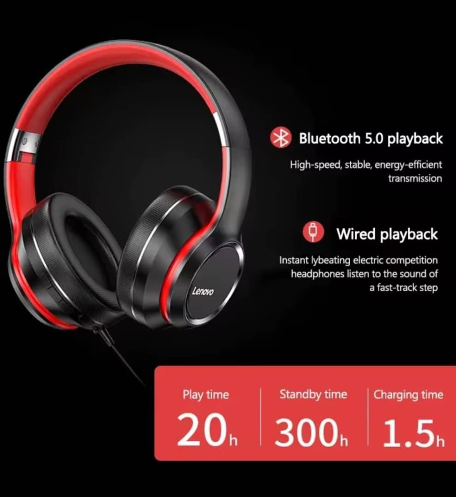 Lenovo HD200 Bluetooth Foldable Wireless Headphone